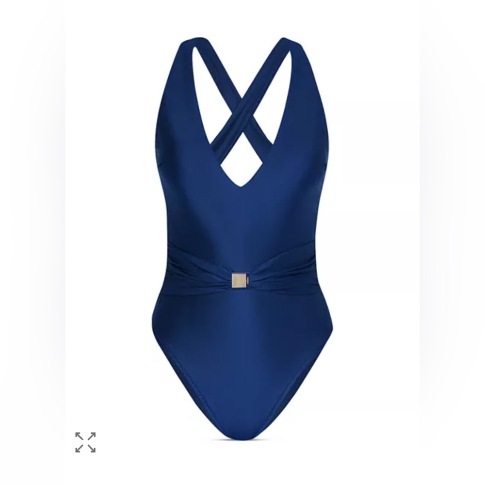 L'AGENCE
Lisa Shimmer Plunge Neck One Piece Swimsuit - Picture 2 of 5